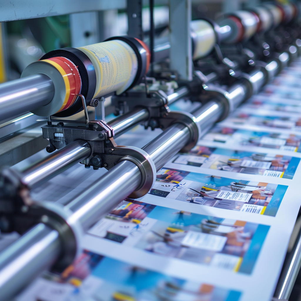 Automated machine producing paper roll.